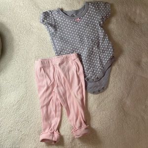 Pink & grey outfit for baby girl.